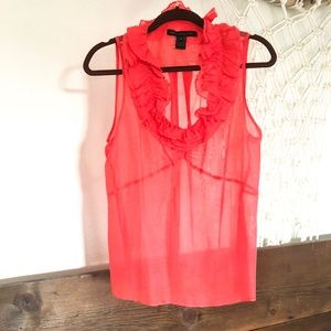 Marc by Marc Jacbos Ruffle Collar Silk Blend Tank